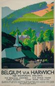 NEWBOULD, Frank (1887-1951) - BELGIUM via HARWICH, La Roche - Ardennes, LNER lithographic poster