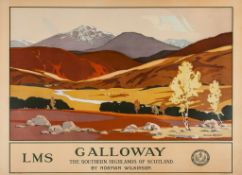 WILKINSON, Norman - GALLOWAY, LMS lithographic poster in colours, printed by  McCorquodale  &