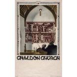 HERRICK, Frederick Charles - CHALDON CHURCH lithographic poster in colours, 1931, printed by The
