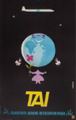GAUTHIER, Alain - TAI lithographic poster in colours, printed by Ets de la Vasselais, Paris, cond.B,