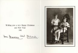 DIANA, PRINCESS AND PRINCE CHARLES - Royal Christmas Card signed by Charles Prince of Wales, and