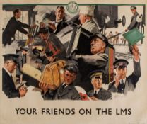 SCOTT, Septimus E  (1879-1962) - YOUR FRIENDS ON THE LMS lithographic poster in colours, printed