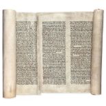 Bible.- - Megillah Esther,  manuscript in Hebrew on 3 joined vellum membranes, on contemporary