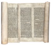 Bible.- - Megillah Esther,  manuscript in Hebrew on 3 joined vellum membranes, on contemporary