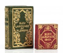 Miniature Books.- - Bijou Language of Flowers,  hand-coloured wood-engraved frontispiece,