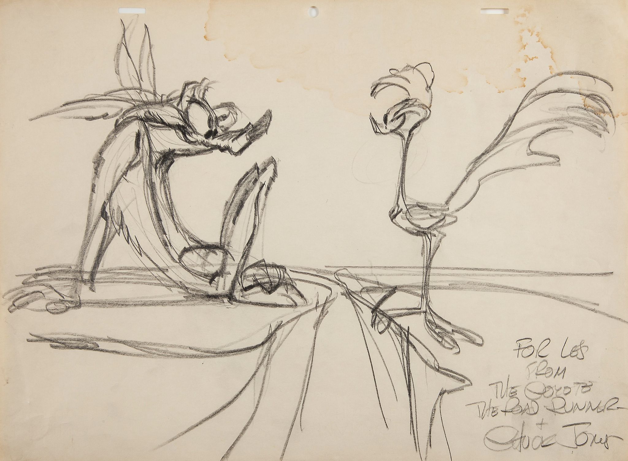 Caricatures and cartoons.- - Wile E. Coyote & Road Runner,  together with original pencil sketch/ - Image 2 of 3