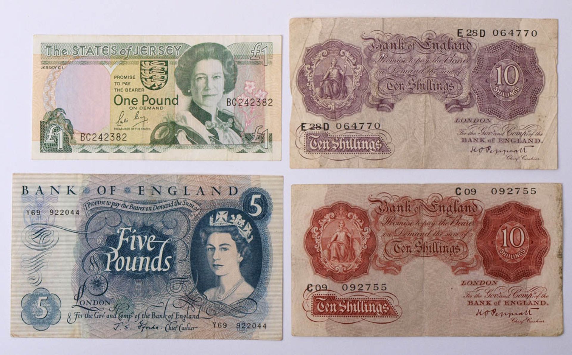 Konvolut Banknoten, Großbritannien Jersey, Isle of Man, British Army, Neuseeland etc. Druckfrisch.