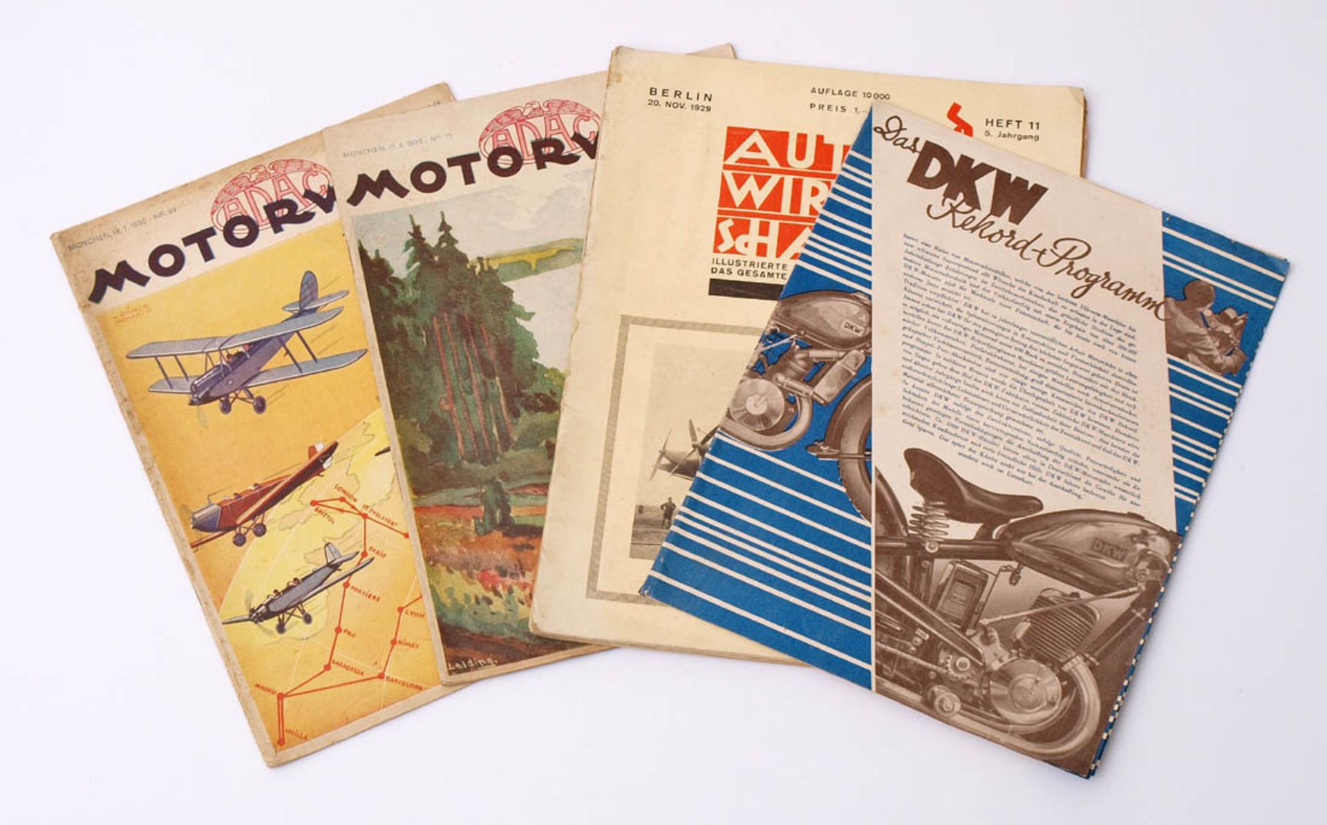 Acht ADAC-Motorzeitschriften, 30er JahreInteressantes Zeitdokument mit zahlreichen Abbildungen und