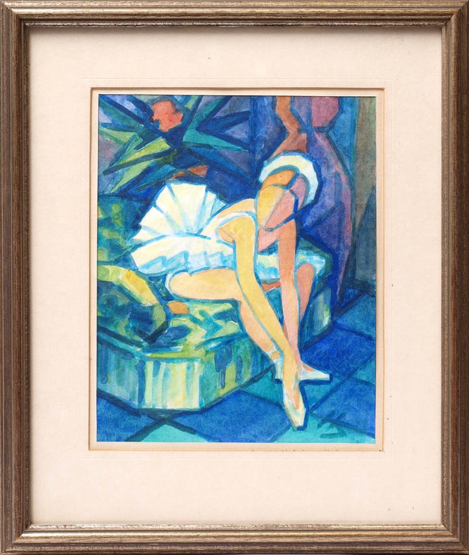 Schlesing, Heiner, geb. 1901Sitzende Ballerina. Aquarell, rechts unten monogrammiert, ger.