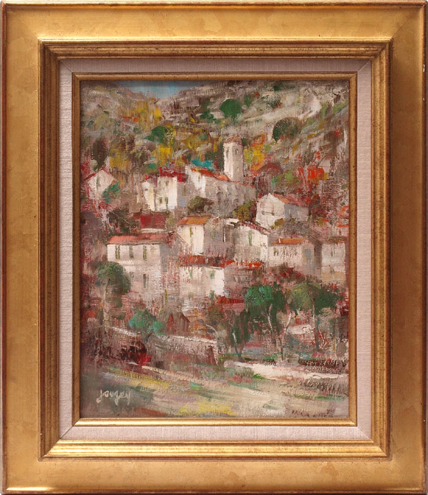 Jaugey, Daniel, geb. 1929Kleines Dorf am Hang. Impressionistische Bildauffassung. Öl/Lwd., links