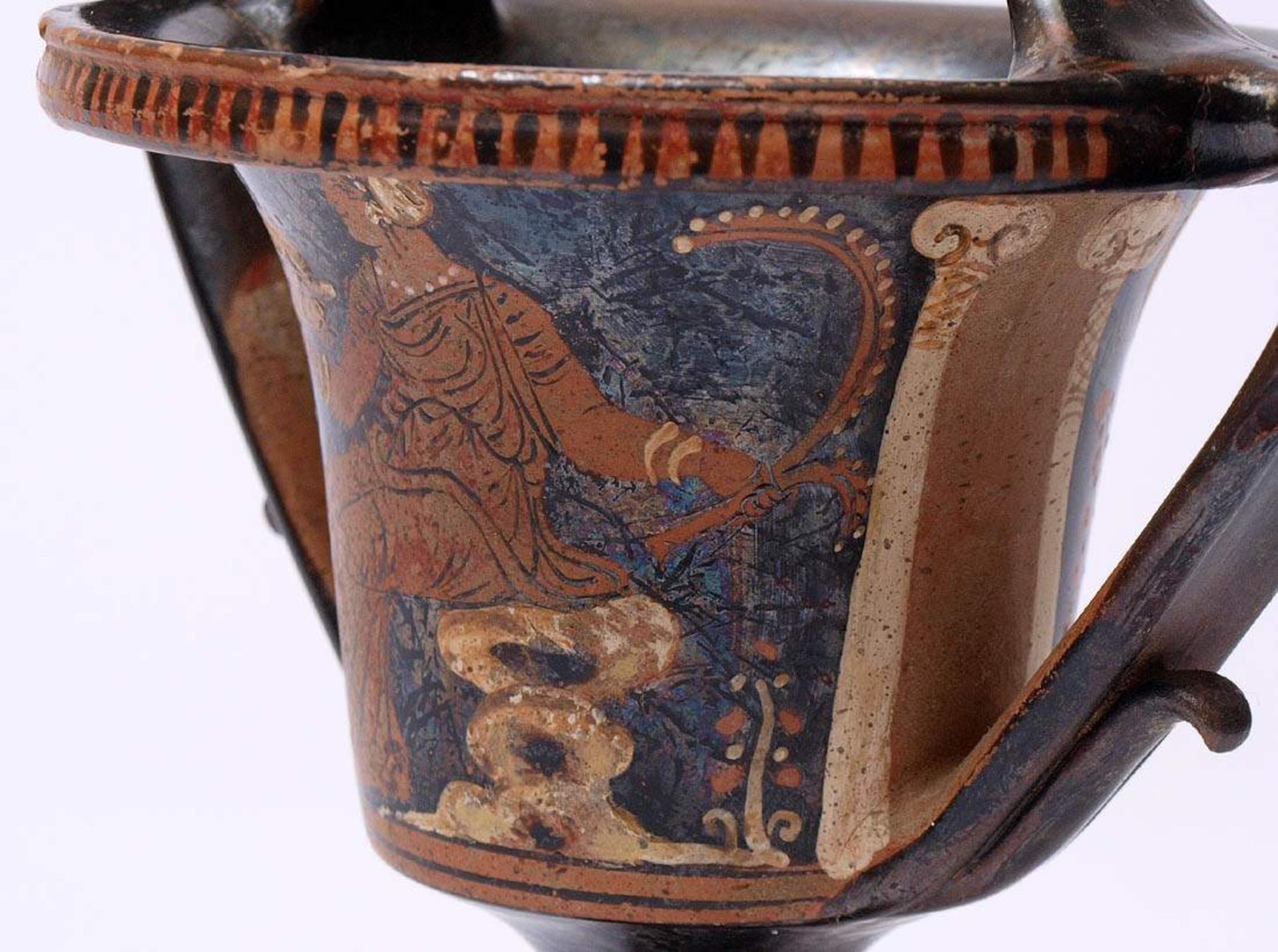 Apulischer Kantharos, wohl 4.Jhdt. v.Chr.Zweihenkeliges, schwarzgrundiges Weingefäß, Vorder- und - Bild 10 aus 17