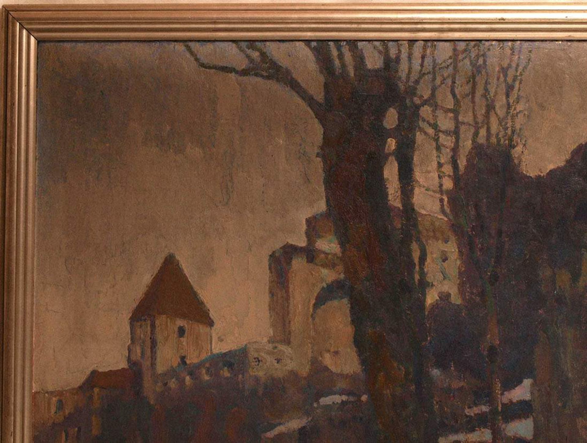Weber-Tyrol, Hans Josef, 1874 - 1957Ansicht einer winterlichen Burganlage auf einem Berg. Öl/Lwd., - Bild 8 aus 8