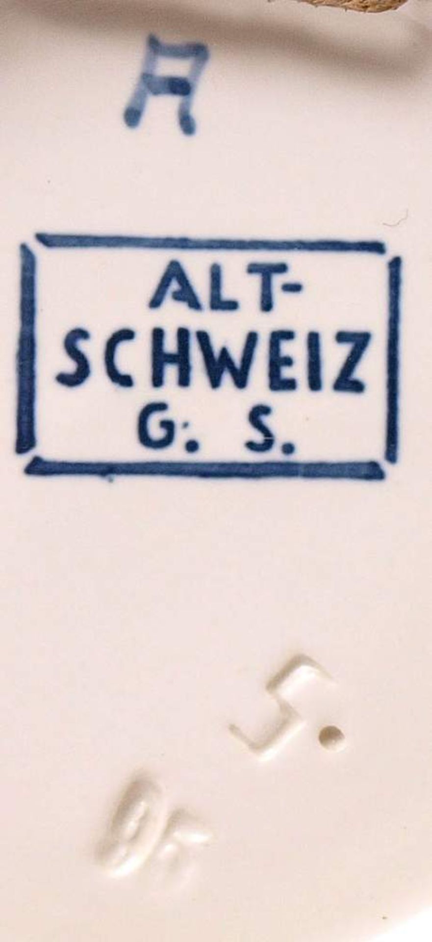 Buckelplatte, Schmieder, Zell, 20er JahreVerso bez. "Altschweiz". Durchm.22cm. - Bild 2 aus 2