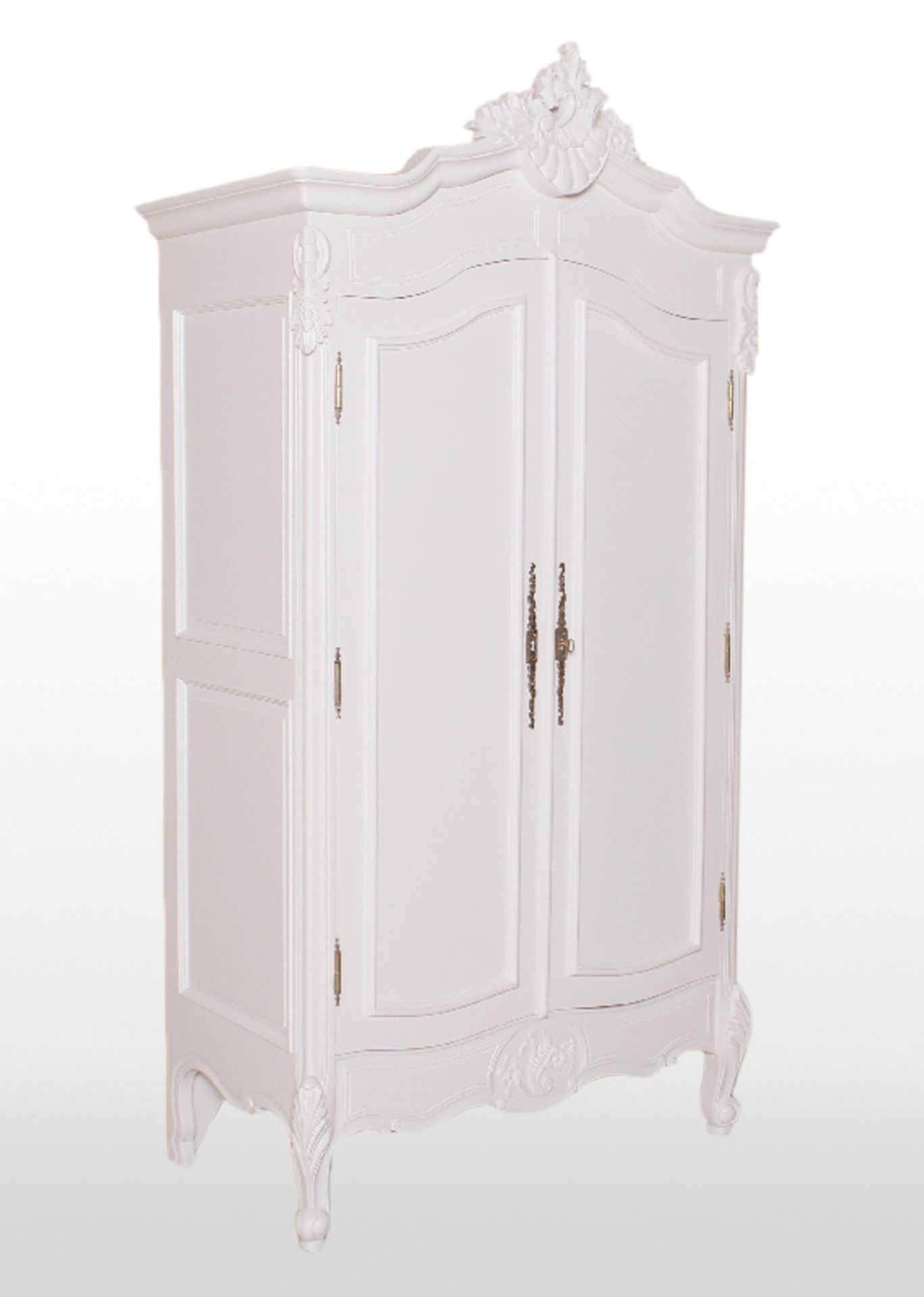 NEW PACKAGED BOUTIQUE HIGH QUALITY SOLID MAHOGANY LARGE DOUBLE WOOD DOOR WARDOBE IN WHITE