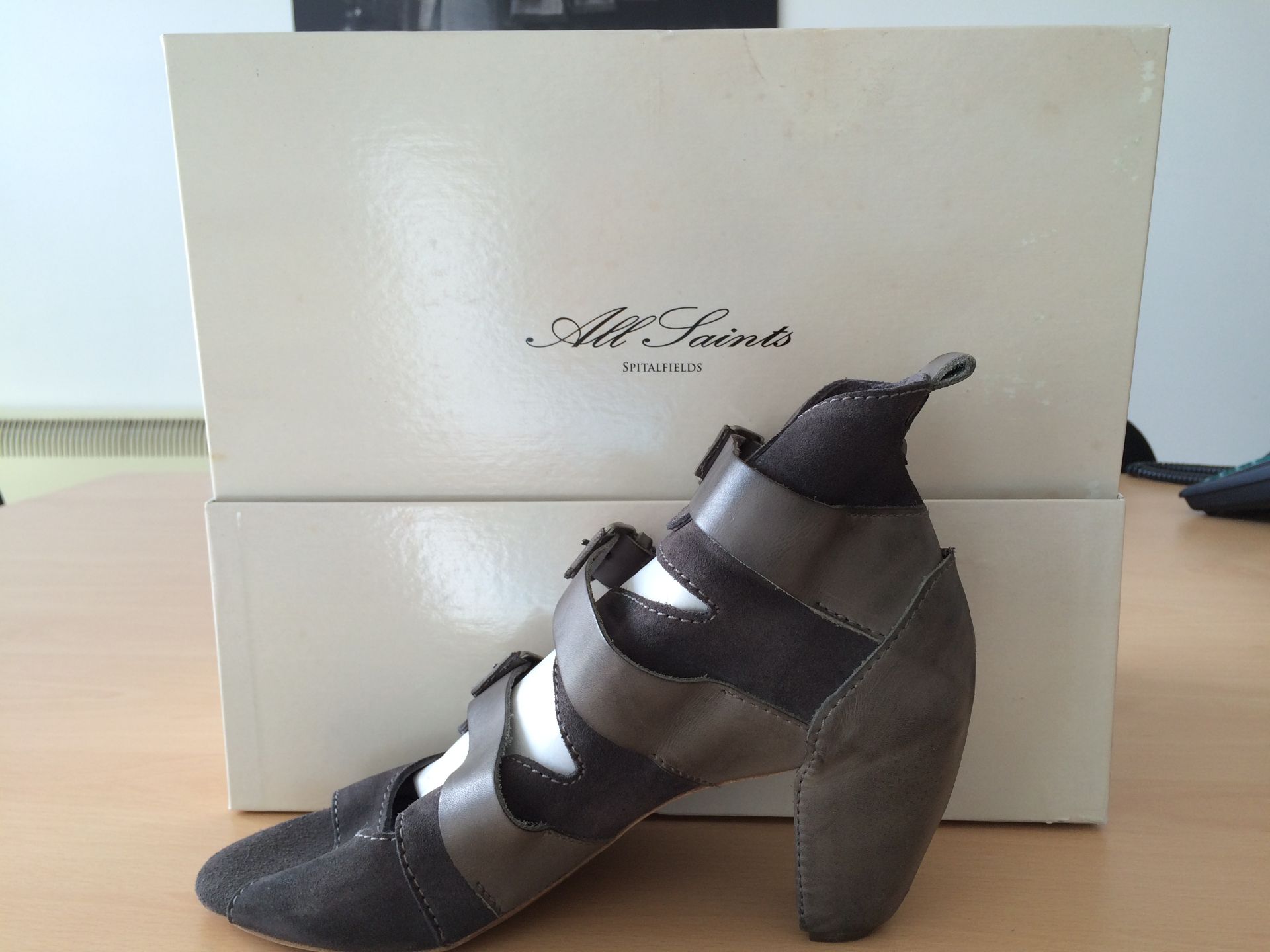 Box To Include Approx. 7 All Saints Ladies Shoes in Grey; Size 3-7
