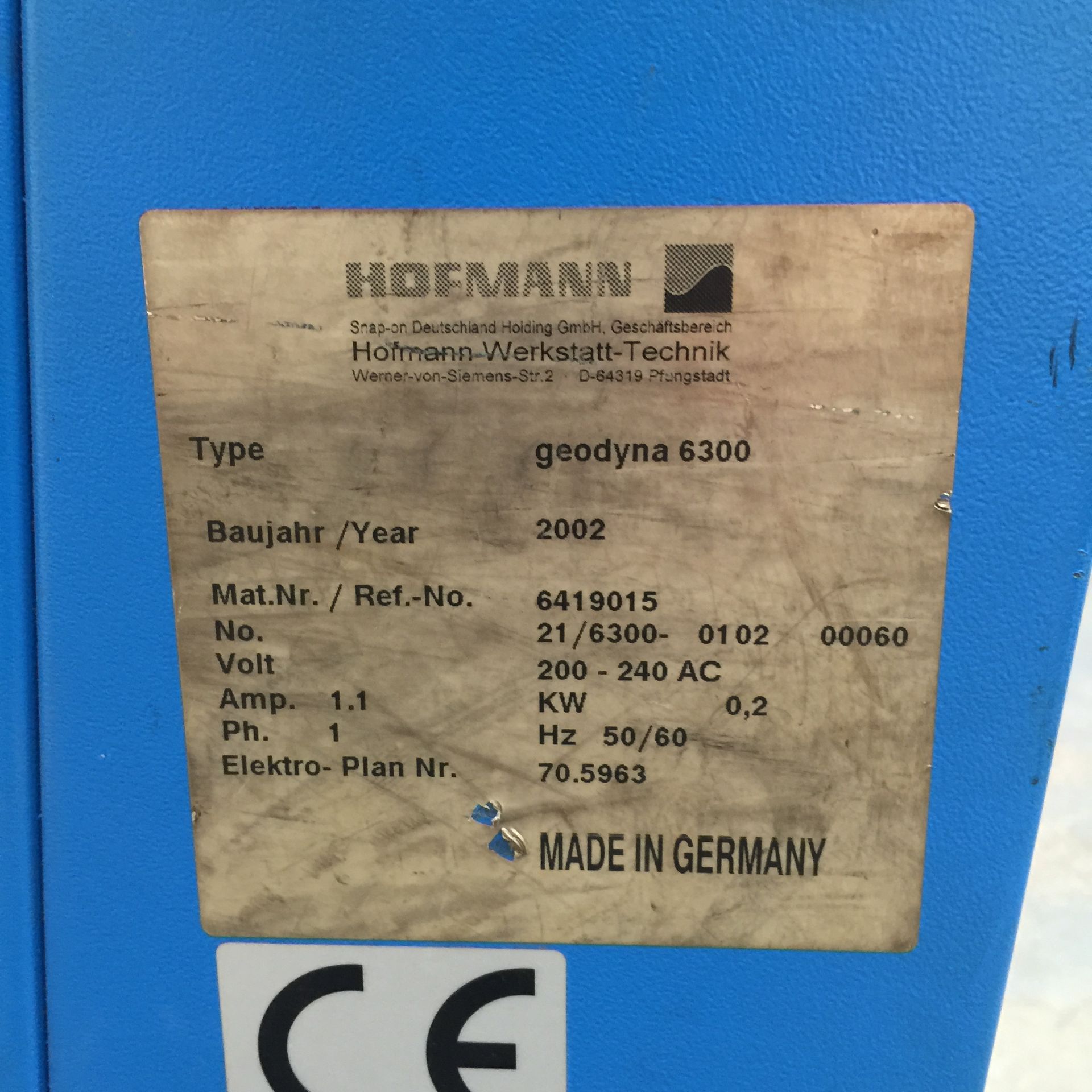 HOFMANN - Wheel Balancing Machine, Geodyna 6300 - Image 4 of 7