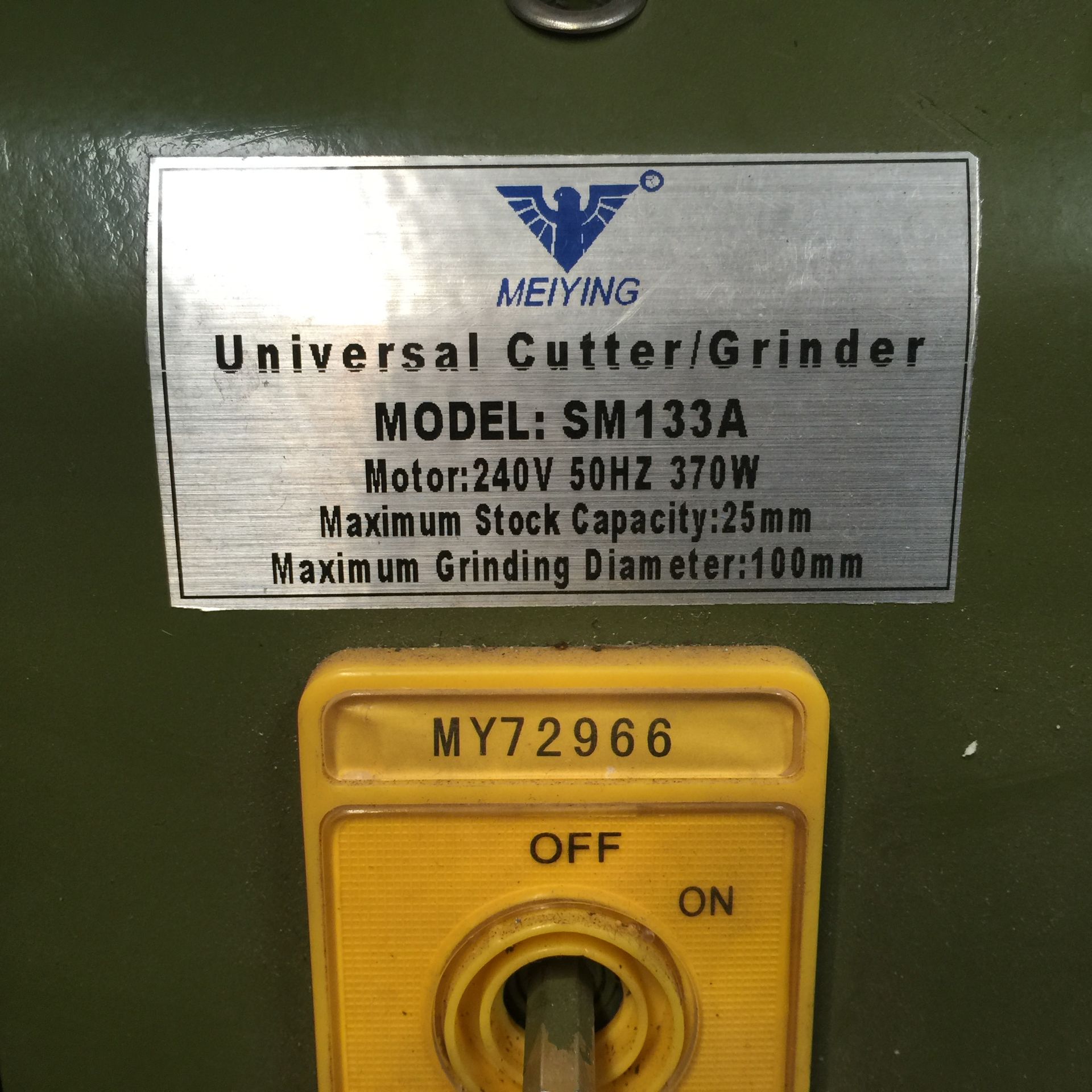 MEIYING - UNIVERSAL CUTTER GRINDER, SM133A - Image 2 of 2