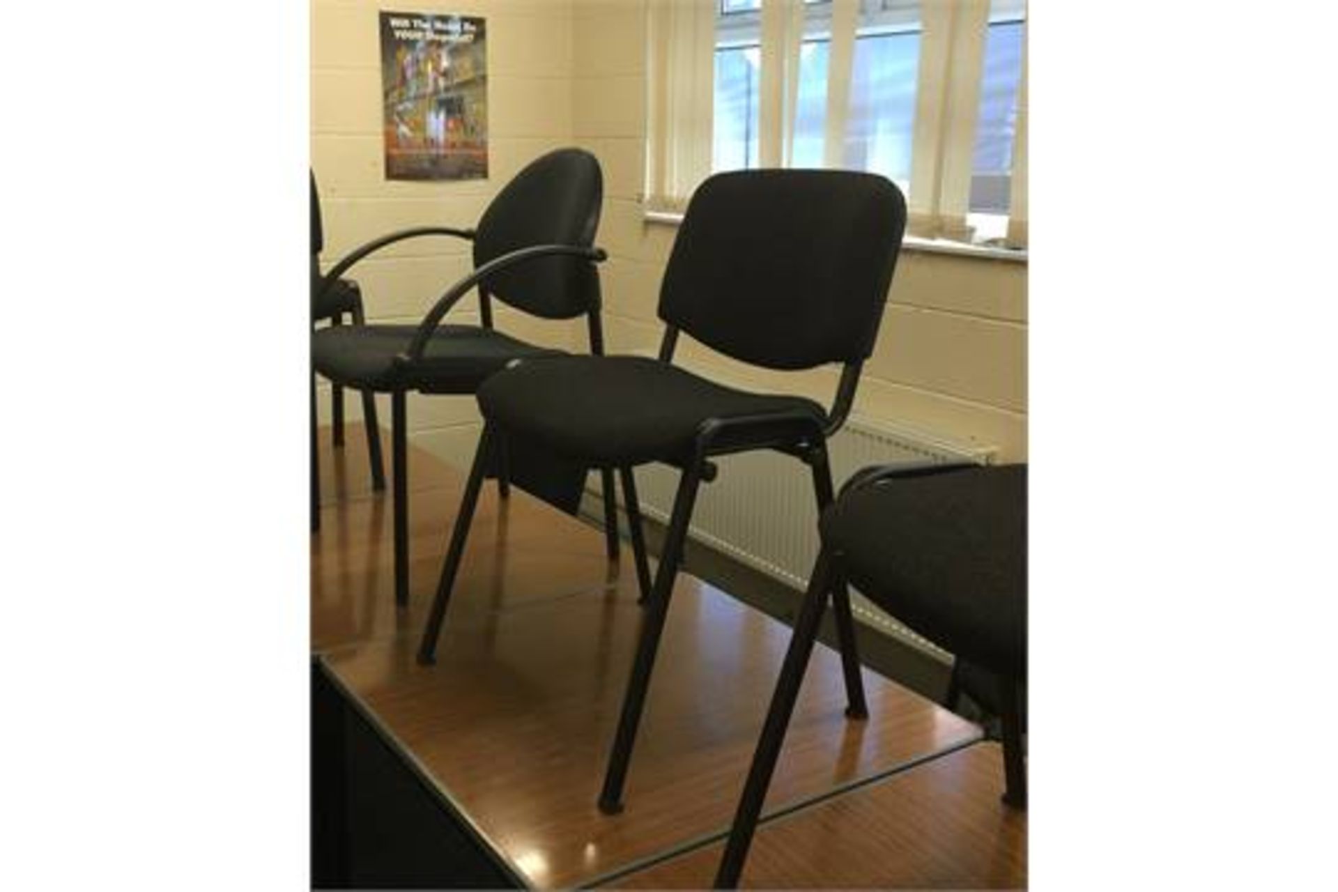 1 x Table & 1 x Black Upholstered Chair,