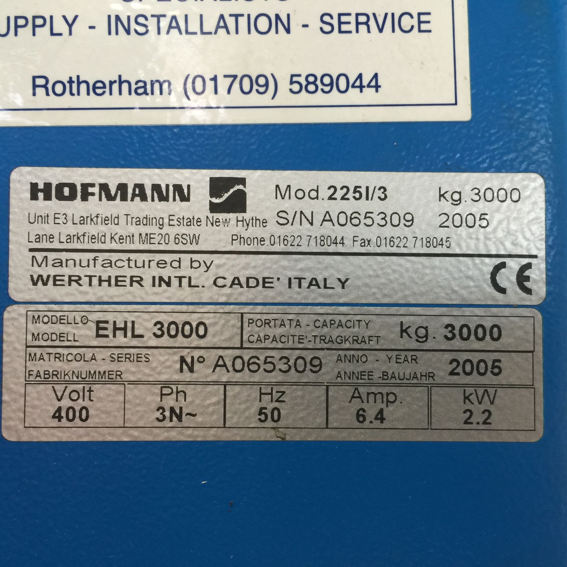 HOFMANN - 2 Post, 3 tonne Vehicle Lift, EHL 3000 - Image 4 of 5