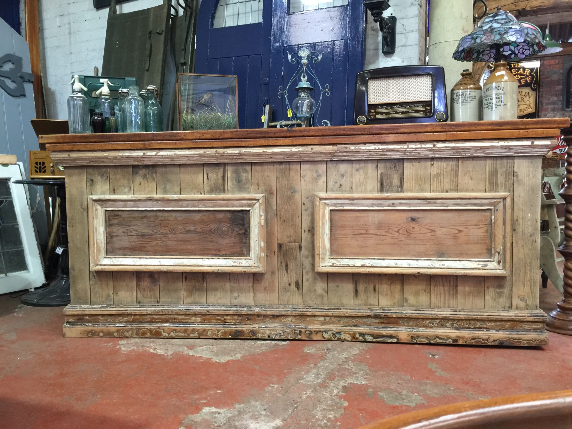 Stunning Reclaimed Pine Bar.  Ideal as a Bar or Shop Counter.  The new built frame has been clad wit - Image 3 of 12