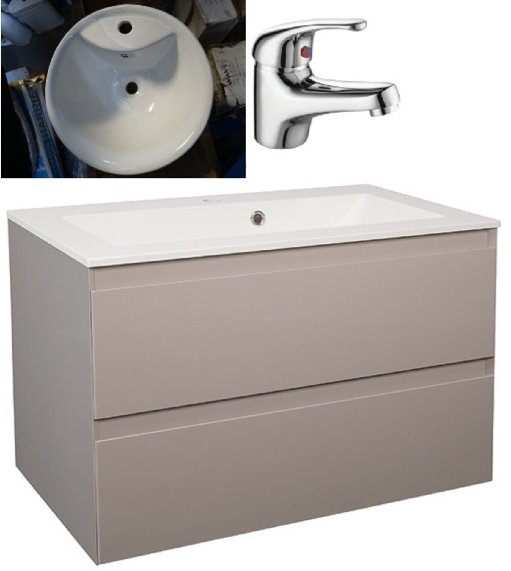 RRP - £500 Tabacco 2 drawer 700 vanity unit, soft close high quality unit, white ceramic wash bowl a