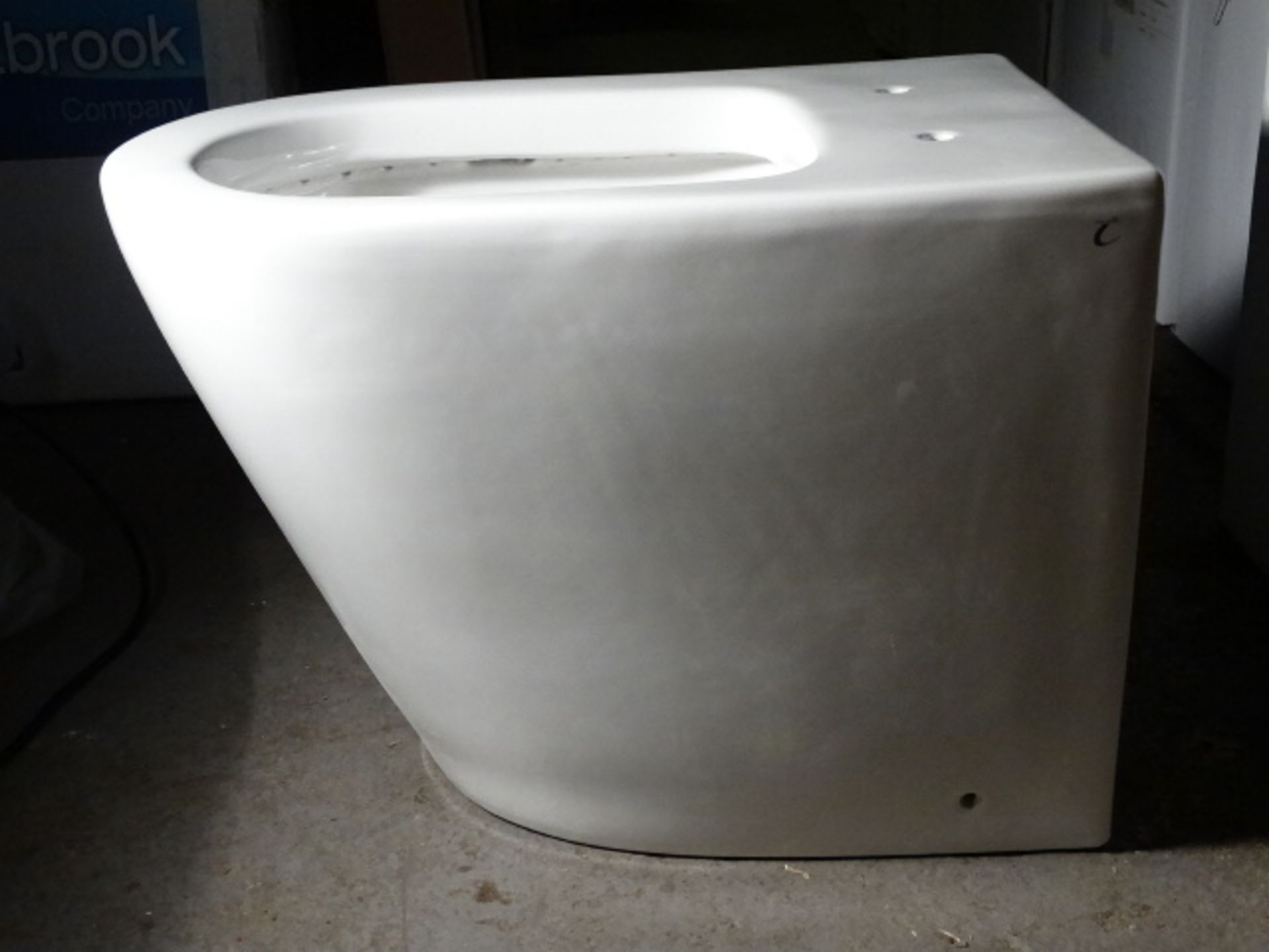 Atlanta Back To Wall WC Pan  White Ceramic 385x375x545mm with concealed dual flush push button ciste - Image 3 of 3