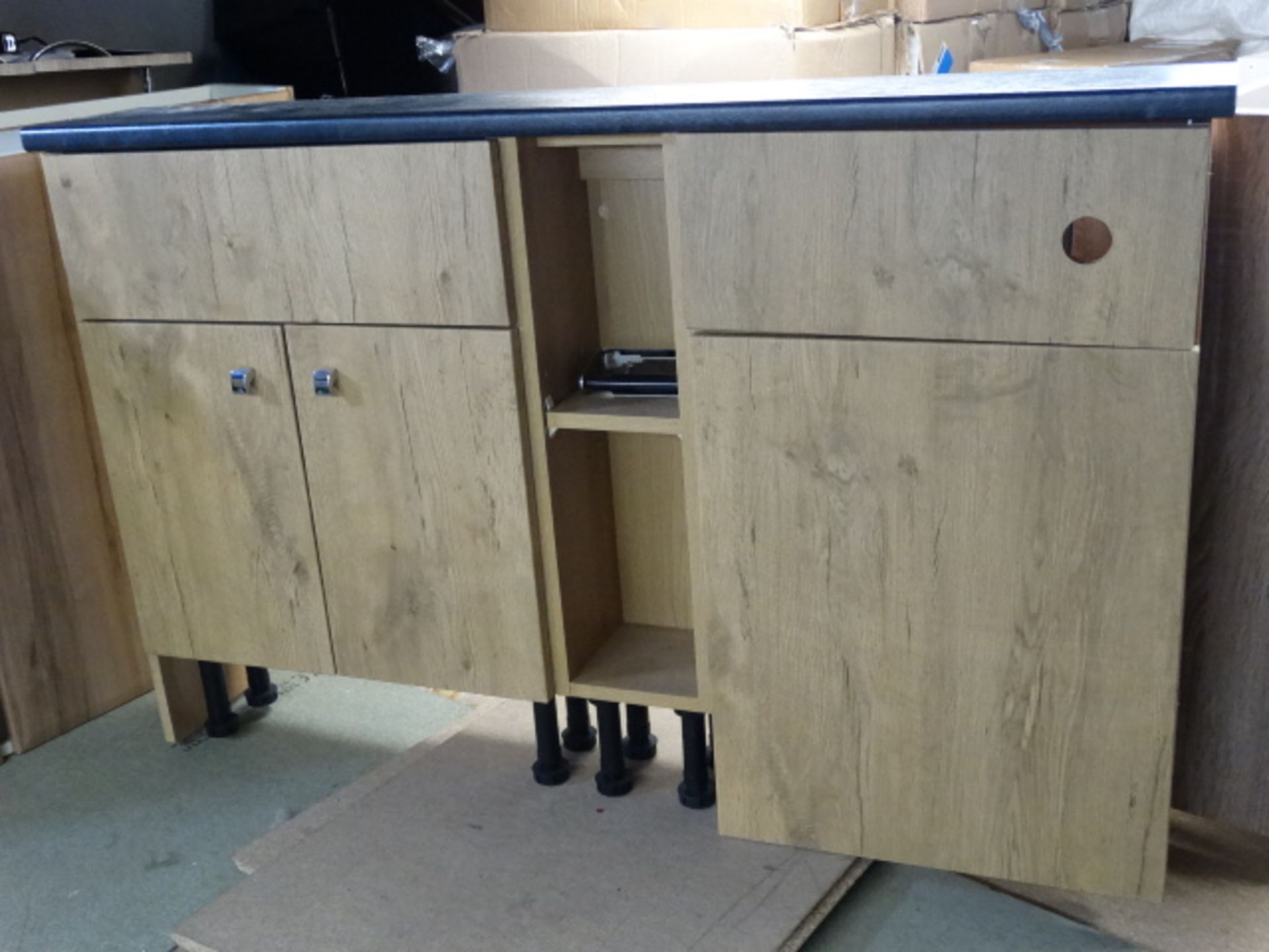 Bathroom Vanity Units (Total RRP: £760.80) - Includes - 600mm Basin Unit Farmhouse Oak Finish & Natu