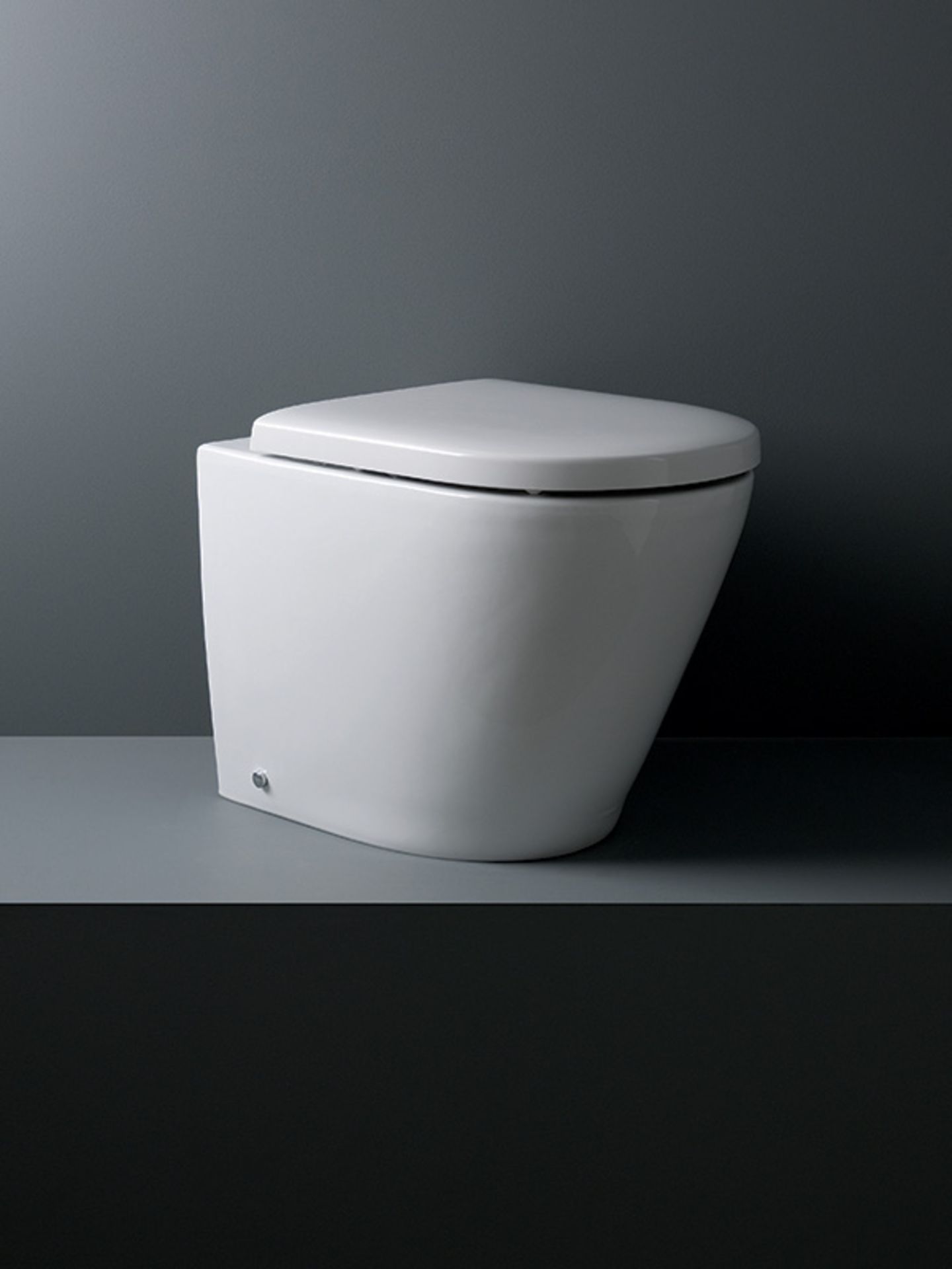 Atlanta Back To Wall WC Pan  White Ceramic 385x375x545mm with concealed dual flush push button ciste - Image 2 of 6