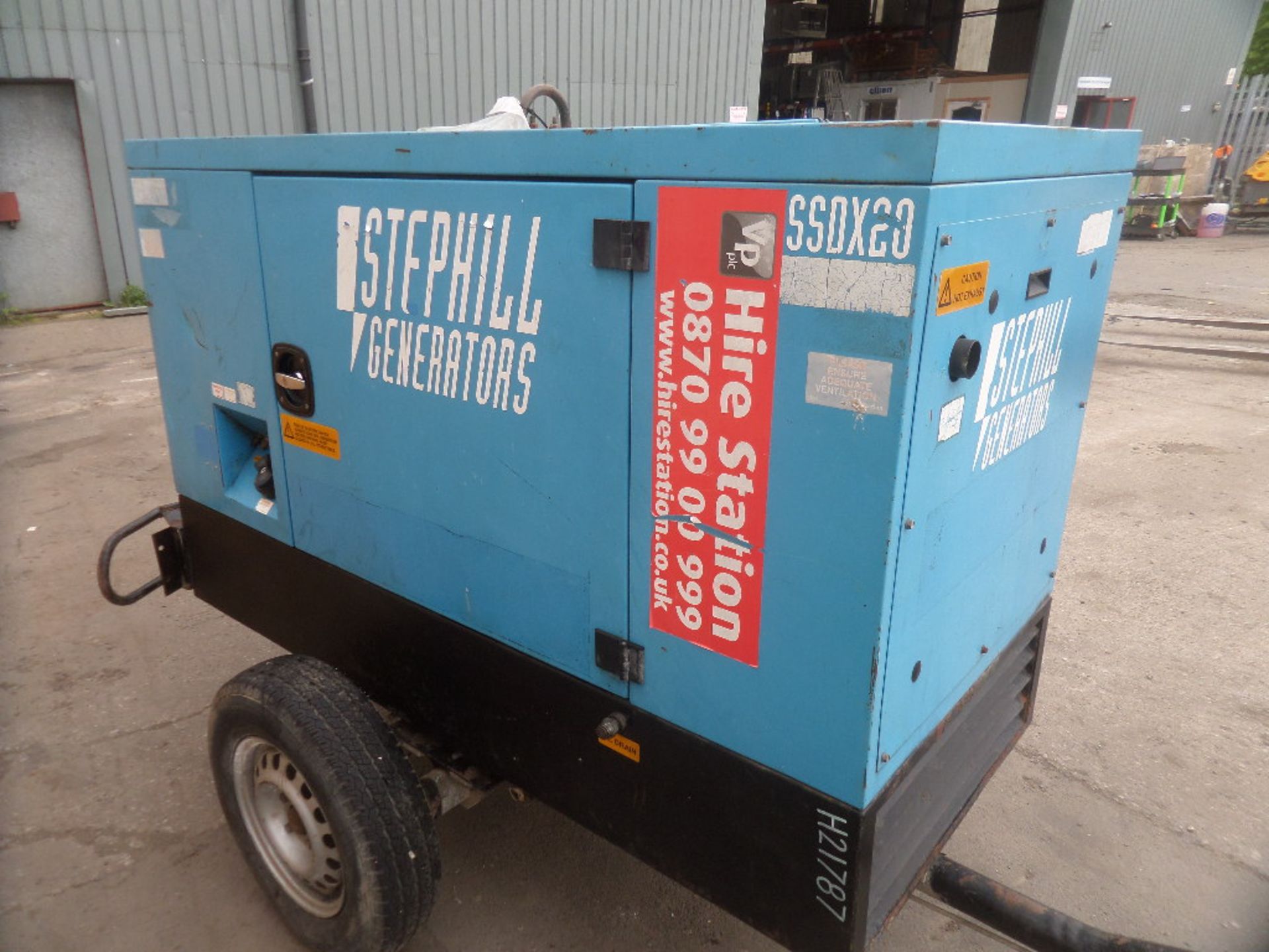 STEPHILL SSDX20 {026559} 21KVA DIESLE GENERATOR ROAD TOW Trailer eye fitted and has legal tires. Pow - Image 3 of 7