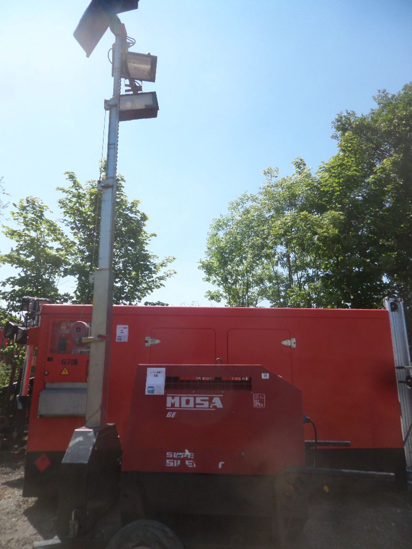 MOSA GE 6000 SX/GS {027615} LIGHTING TOWER/ 6KVA DIESEL GENERATOR SUPER SILENCED Comes with 110v 16a - Image 4 of 4