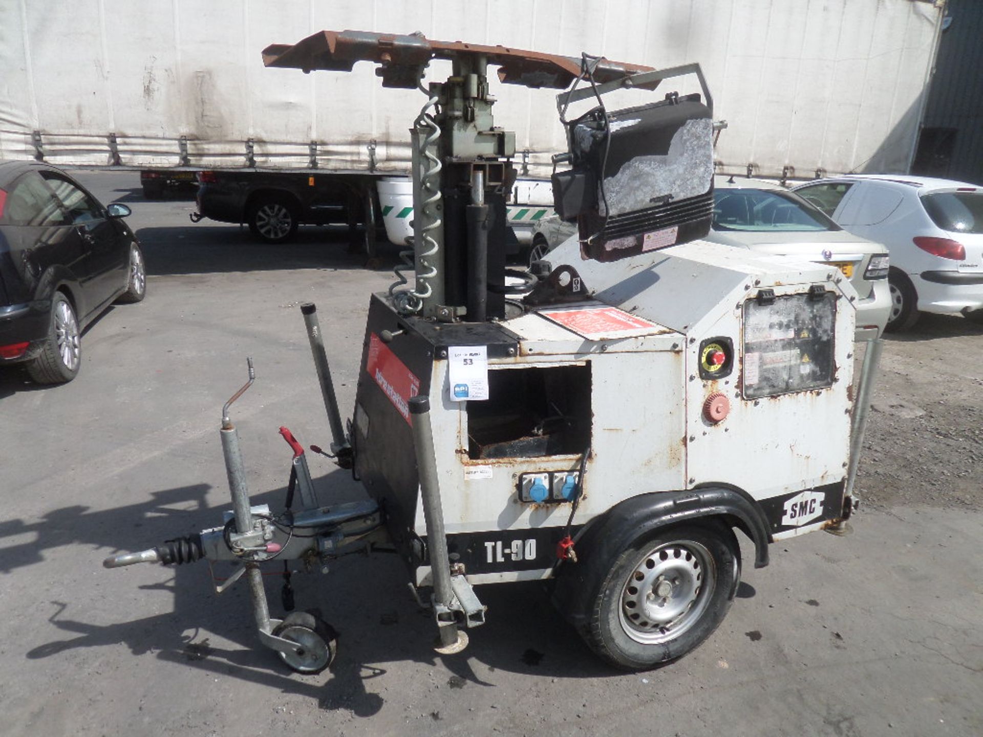SMC TL-90 {027536} TOWABLE LIGHTING TOWER - DIESEL Trailer eye fitted and has legal tires also rear