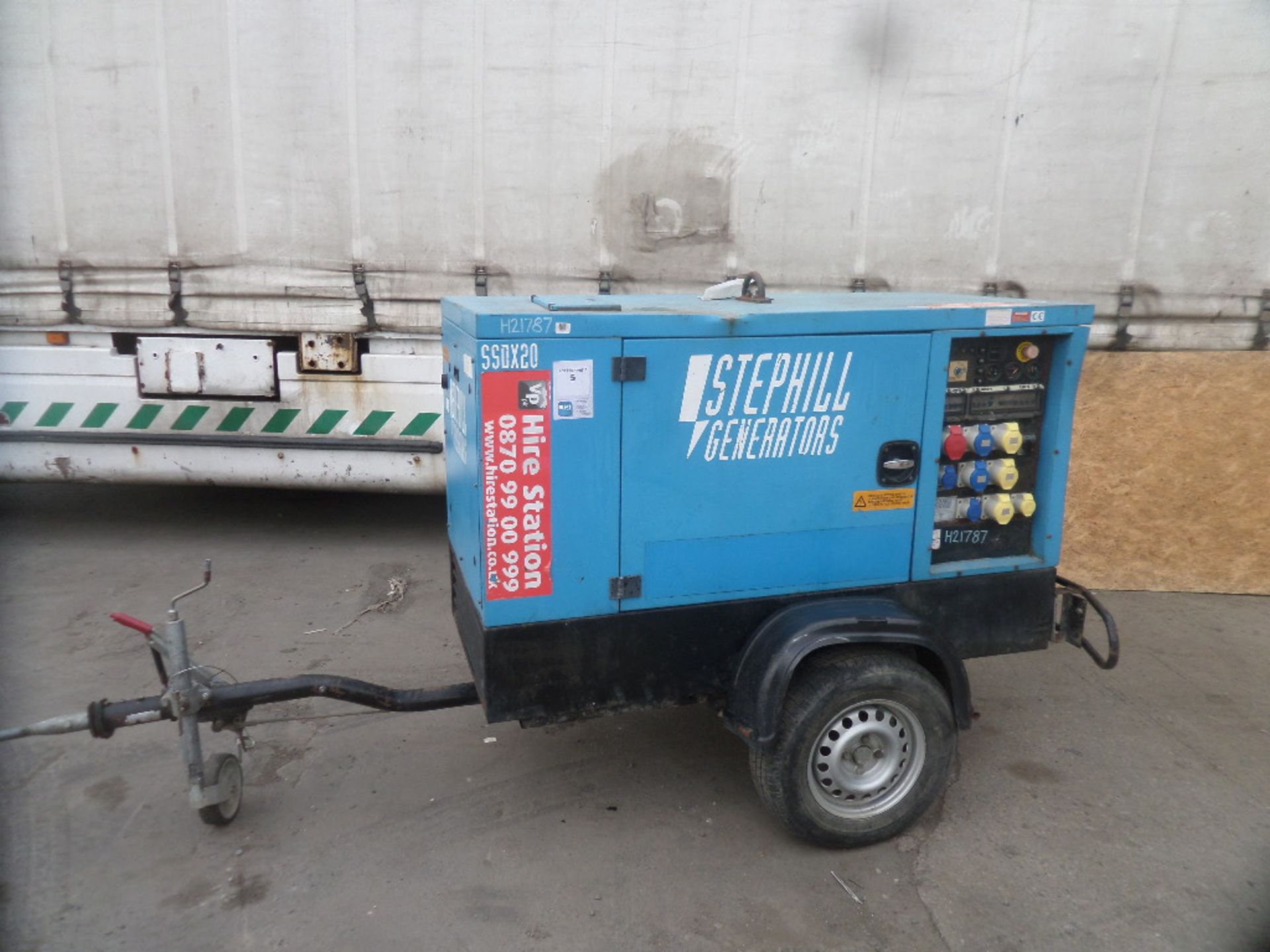 STEPHILL SSDX20 {026559} 21KVA DIESLE GENERATOR ROAD TOW Trailer eye fitted and has legal tires. Pow