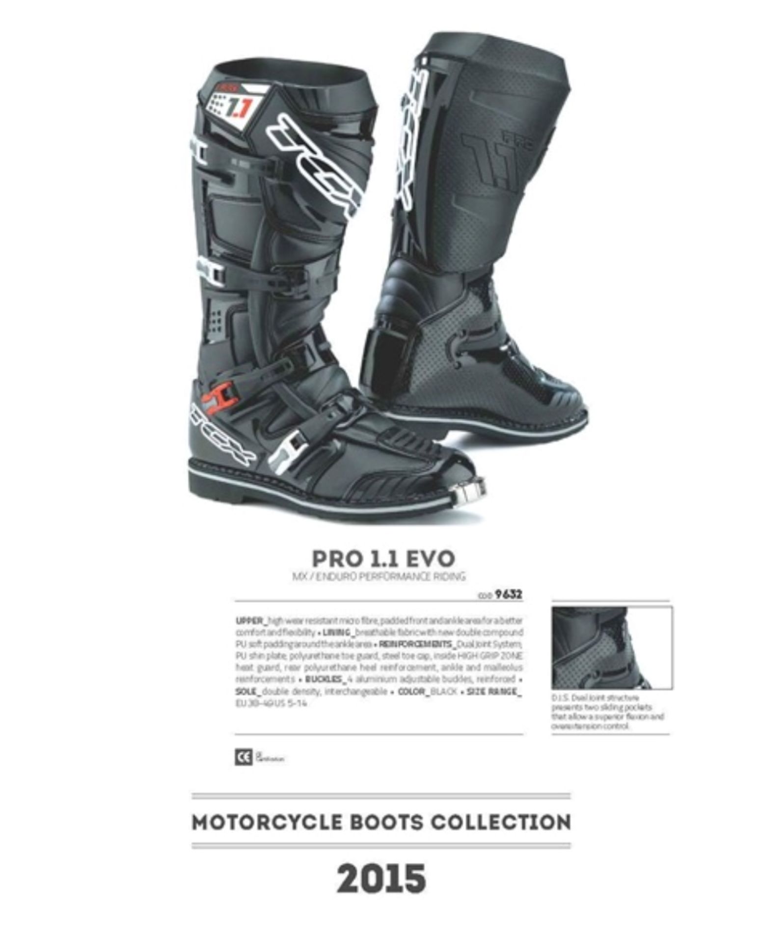 TCX Pro 1.1 Evo Motocross Boots
UPPER: High wear resistant micro fibre, padded front and ankle area - Image 4 of 4