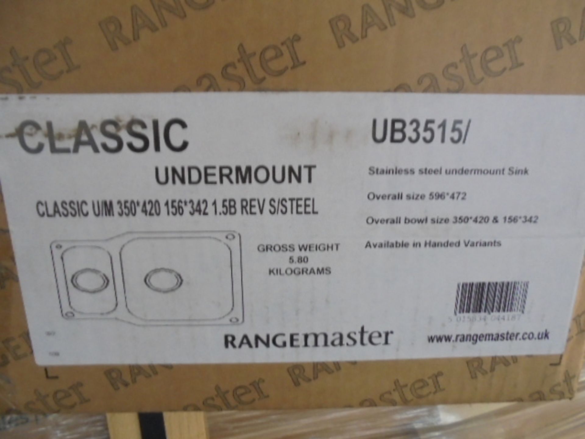 1 Rangemaster Classic Stainless Steel Twin Bowl Undermount Sink - Image 3 of 3