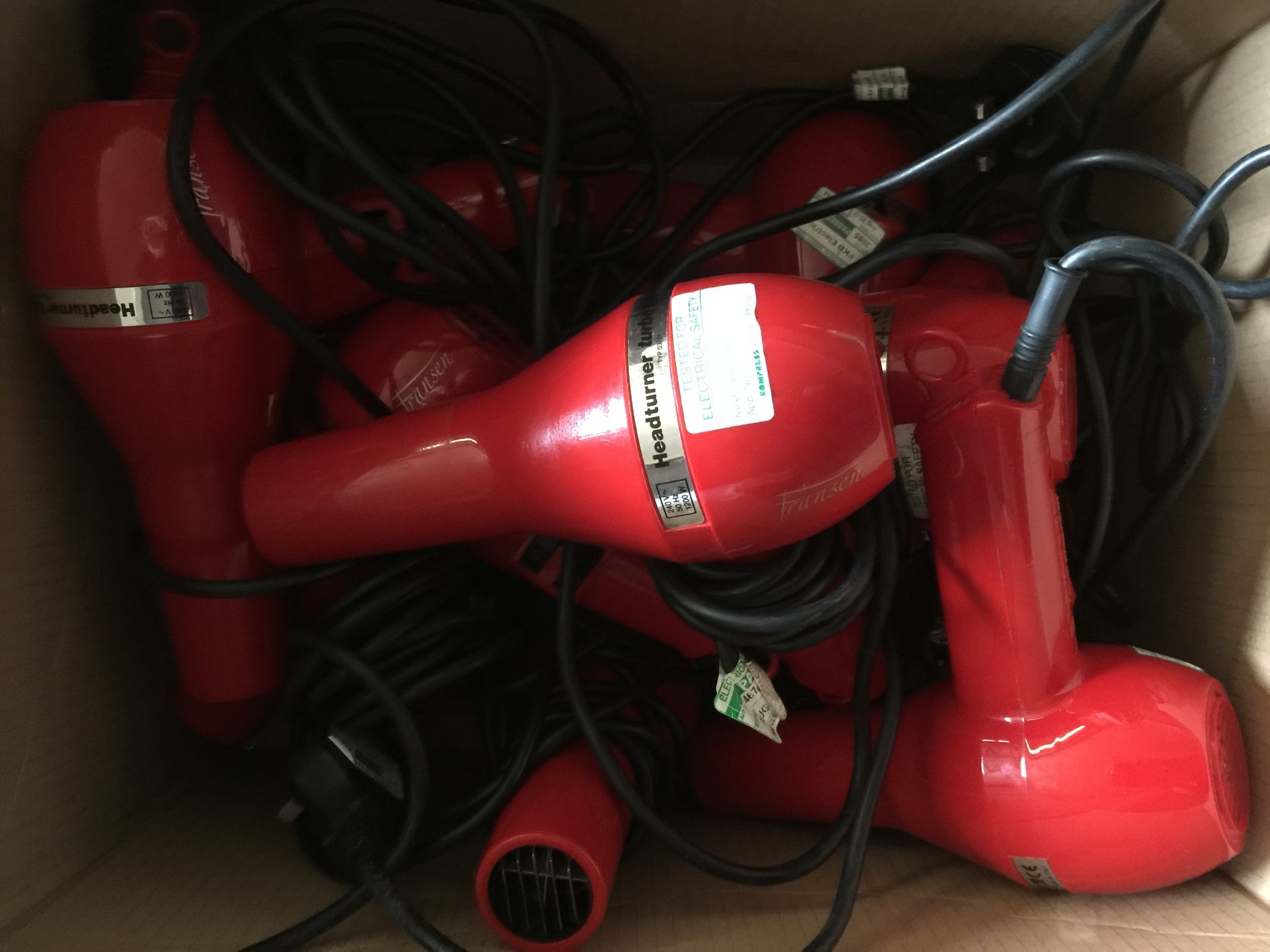 Box of 9 x Fransen Red Headturner Turbo 1300 Hairdryers