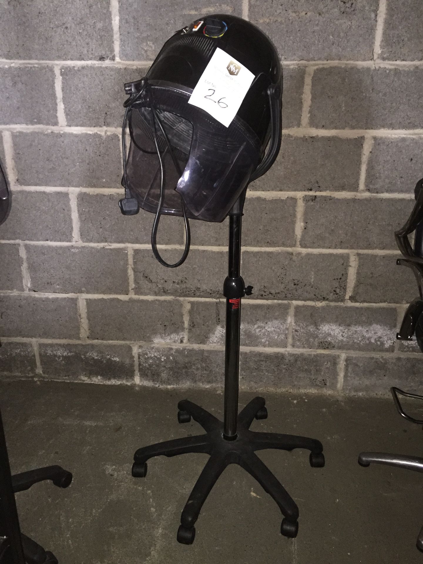 Hairdressing Salon Dryer.  With timer and temperature gauge.  In working order.  Visor has broken of