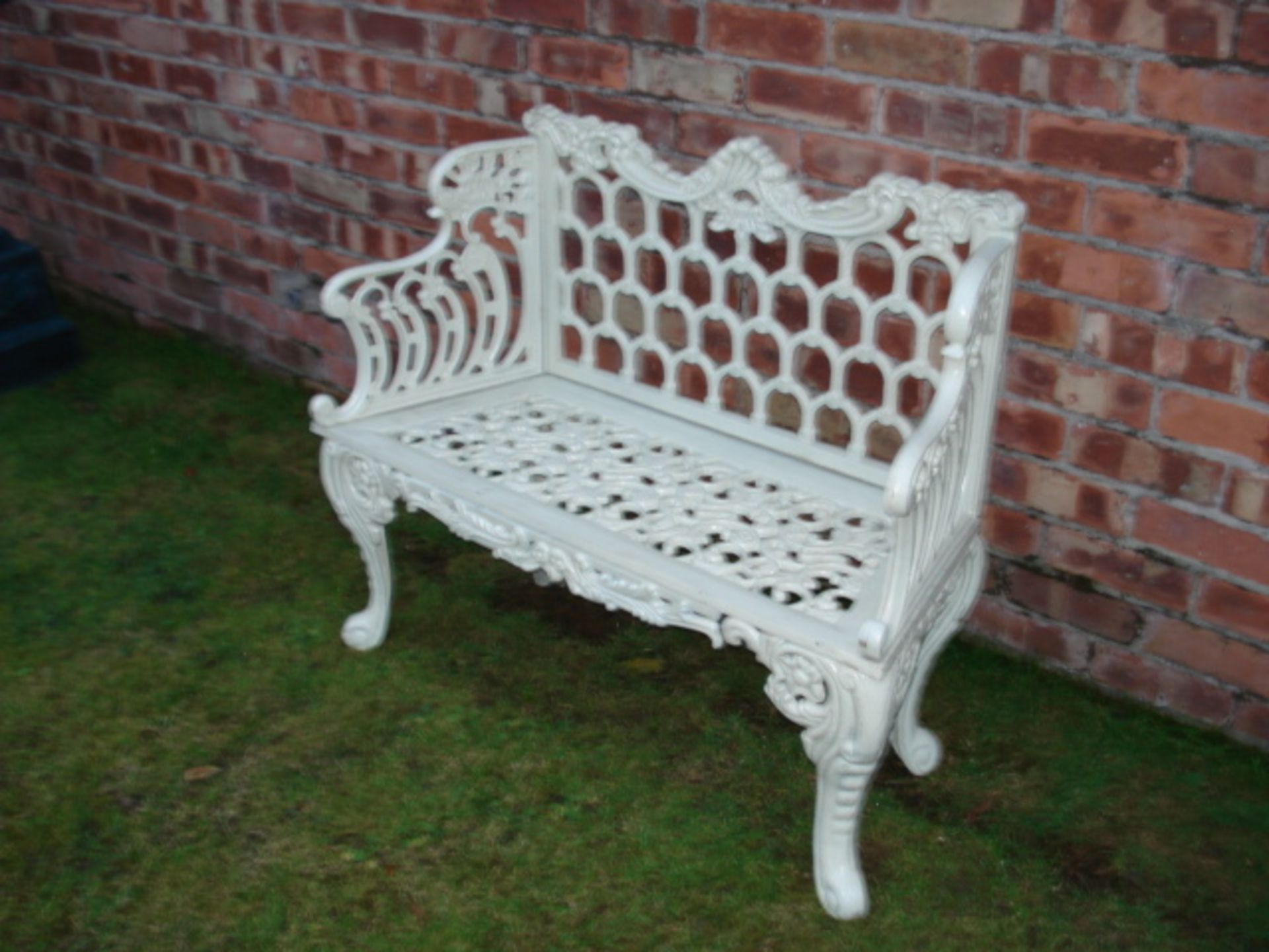 CAST IRON COALBROOKDALE GARDEN BENCH ANTIQUE WHITE