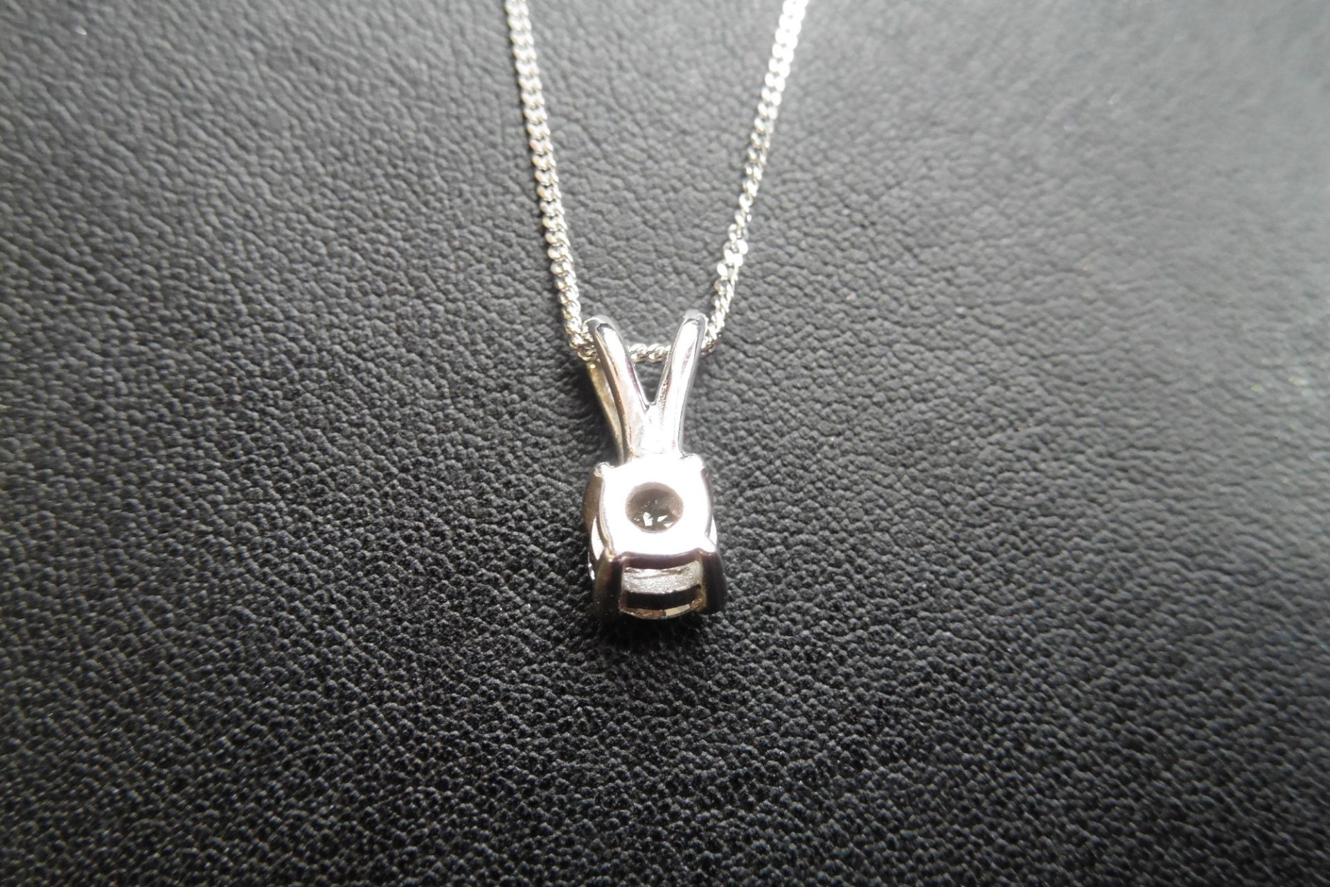 18ct white gold diamond solitaire style pendant set with a single brilliant cut diamond weighing 0.5 - Image 3 of 3