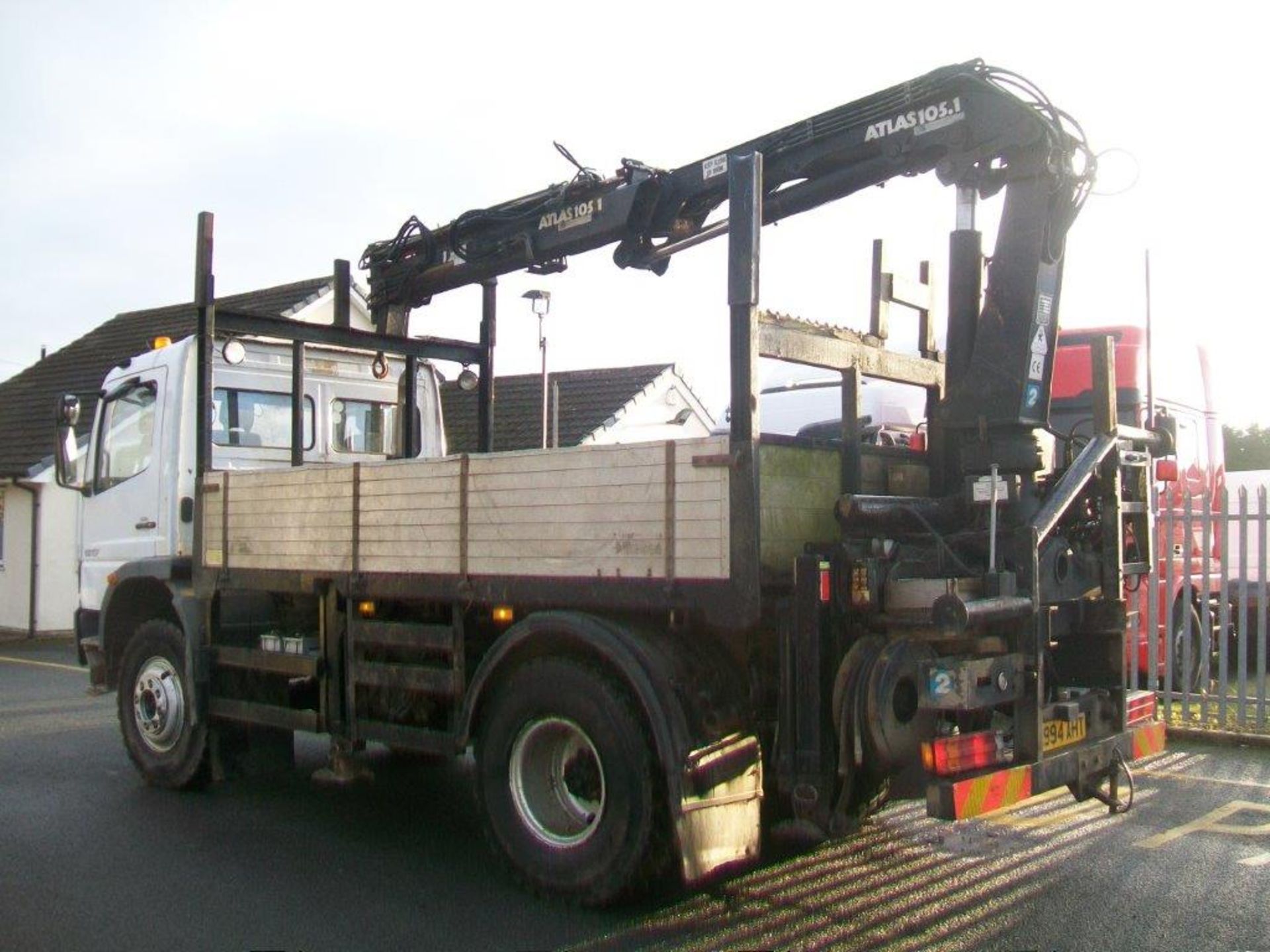 2000 / X Mercedes Atego 1317 Day Cab pole erection unit, fitted with dropside body and Atlas Crane - Image 4 of 7
