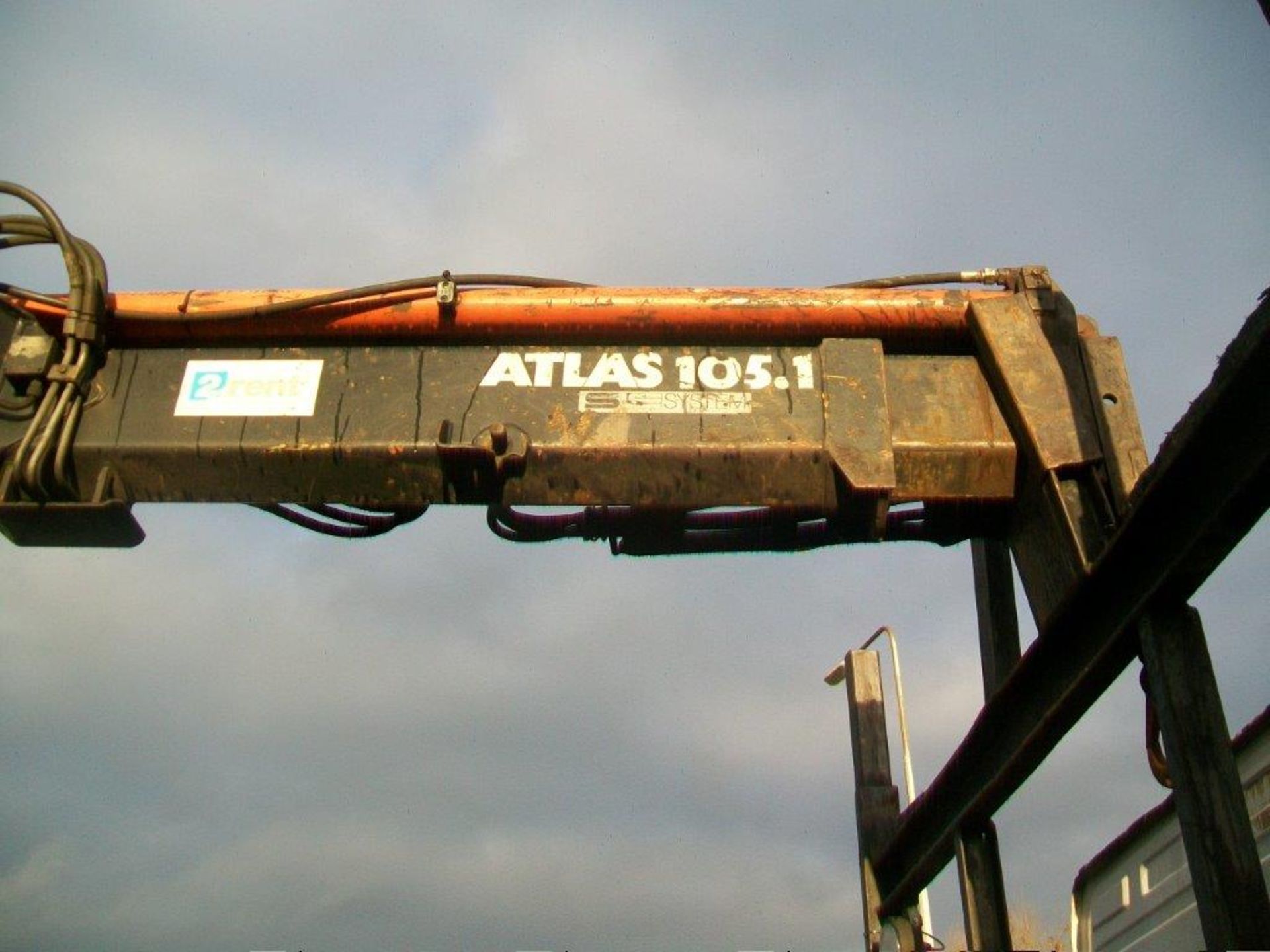 2000 / X Mercedes Atego 1317 Day Cab pole erection unit, fitted with dropside body and Atlas Crane - Image 6 of 7