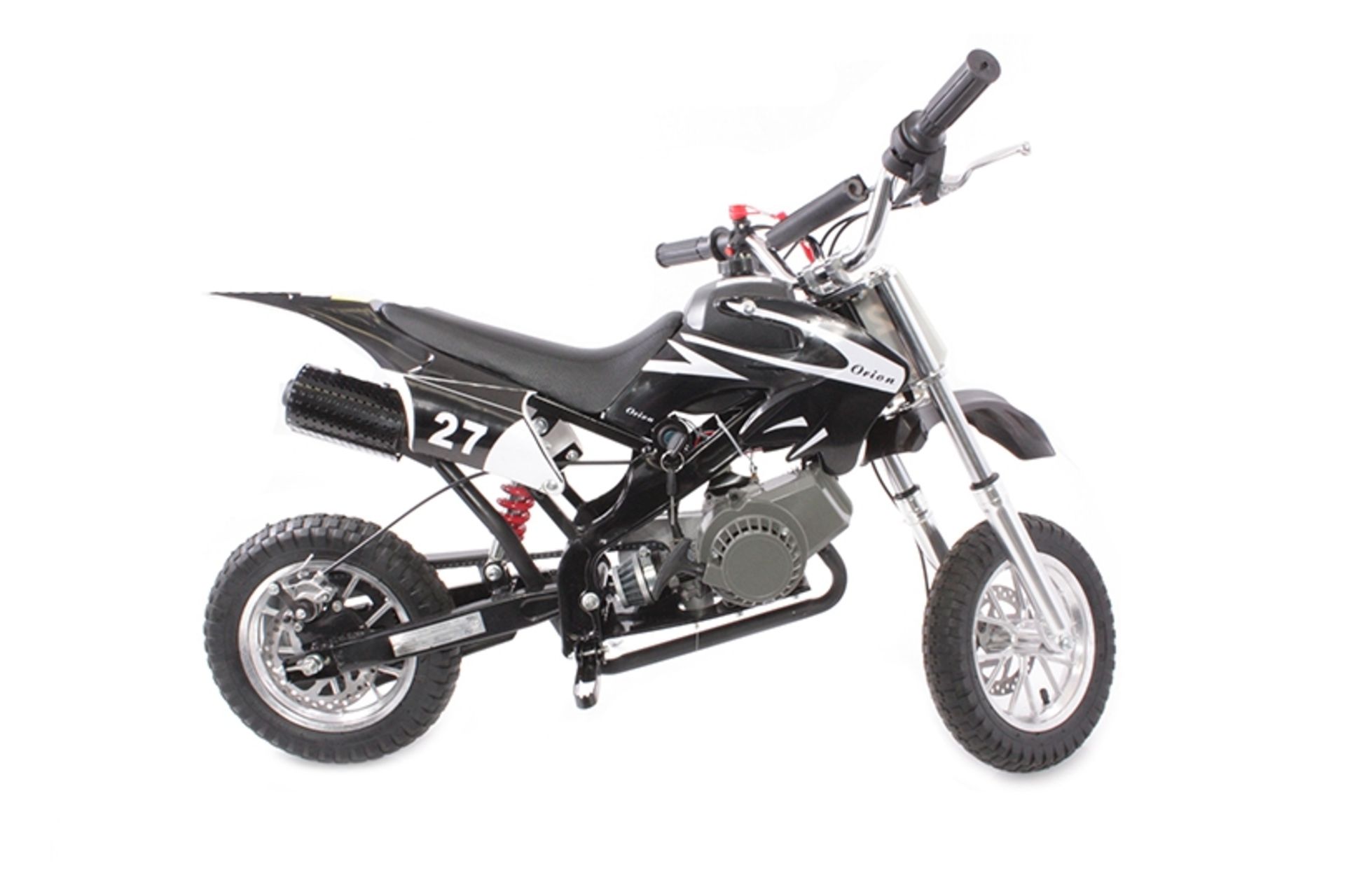 New Boxed 49cc Pocket Rocket Scrambler Kids Dirt Bike, white/black