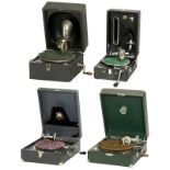 4 Portable Gramophones, 1925 onwards  1) Decca Junior, The Crescendo Junior soundbox, reversible