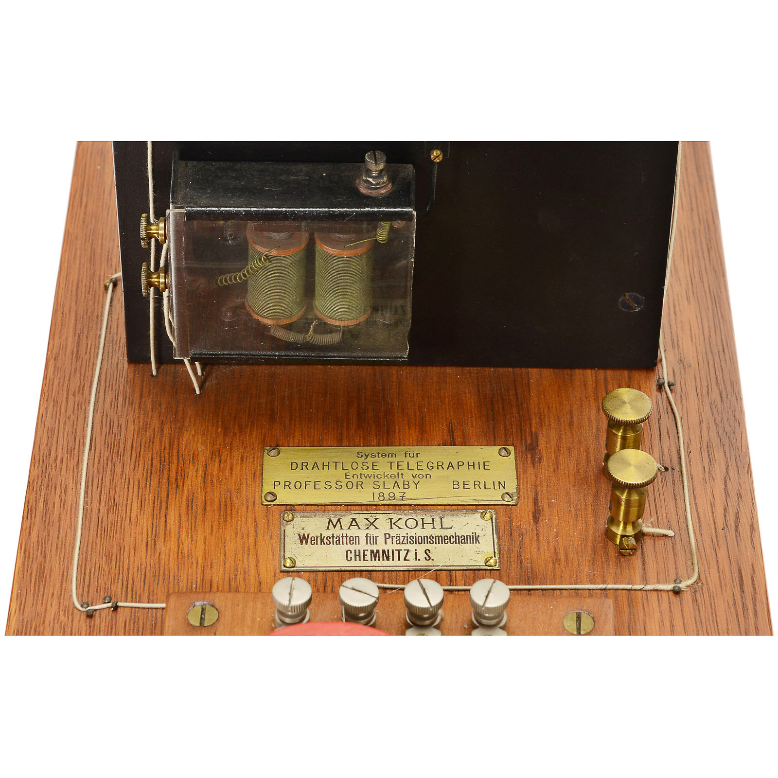 Telegraph Receiver with Coherer by Max Kohl, 1903  Wireless telegraphy demonstration apparatus after - Image 2 of 2