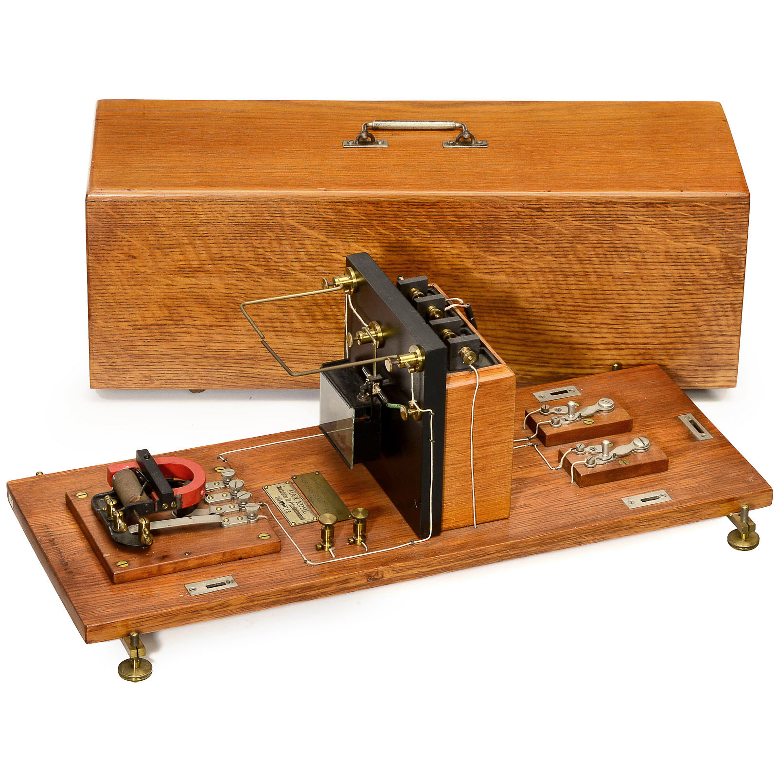 Telegraph Receiver with Coherer by Max Kohl, 1903  Wireless telegraphy demonstration apparatus after