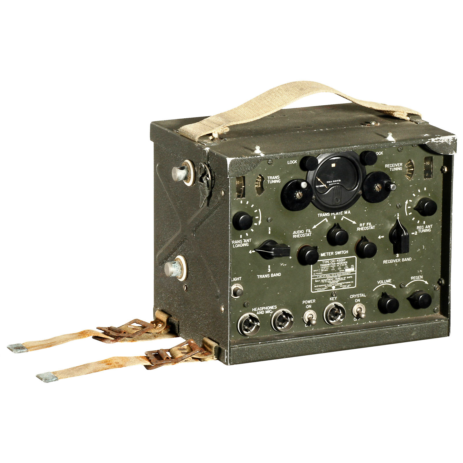 2 Military Wireless Transceivers, USA, c. 1940  1) RCA aircraft radio receiver CRV-46151. – And: - Image 2 of 3