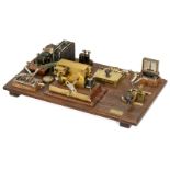 Complete Telegraph Station, c. 1905  Consisting of: Small ink writer telegraph, system Gurtl Morse