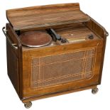 Telefunken Audio-System, c. 1955  Radio and record-player (78 rpm), wood case with lateral disc