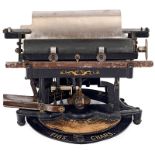 Edison Mimeograph Typewriter No. 1, 1894
Exceptionally rare up-stroke machine in uncomparable