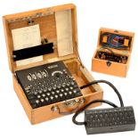 Ciphering Machine Enigma K-Model with Additional Lamp Panel, c. 1939
Manufactured by "