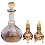 Mercury-Glass Musical Decanter, c. 1900
With incised gilt decoration of flowers and ferns, stopper